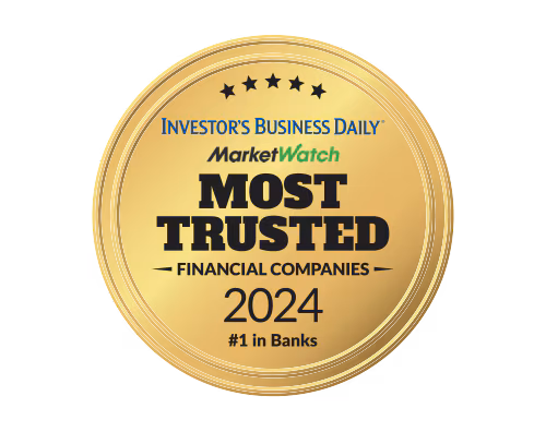 Investor's Business Daily MarketWatch Most Trusted Financial Companies 2024 #1 in Banks
