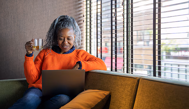 Woman using her laptop
